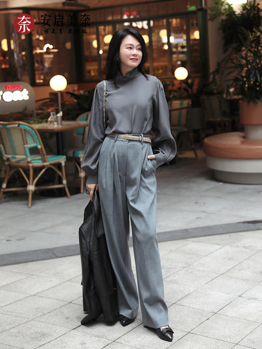 温柔气质 | ARCH CONTACT安启美奈·粗跟尖头单鞋女羊皮通勤穿搭 商品图5