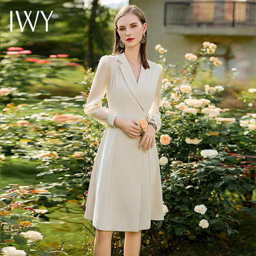 IWY/杏色正式场合西装连衣裙礼服高端职业装气质女神范商务装裙子Q729 商品图1