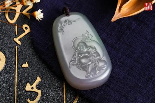 和田玉烟紫玉【笑佛】吊坠 配精美编织挂绳 赠证书 商品图4