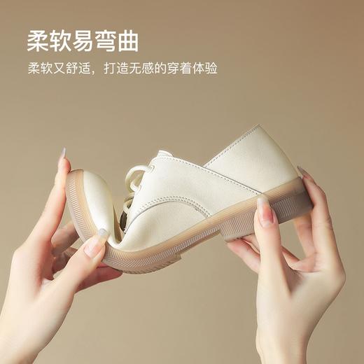 ZHR两穿单鞋女2024新款系带百搭英伦小皮鞋ins时尚女鞋子厚底圆头 商品图11