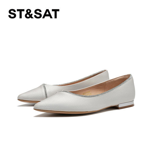 星期六优雅尖头钻条平底单鞋SSC1111523 商品图11