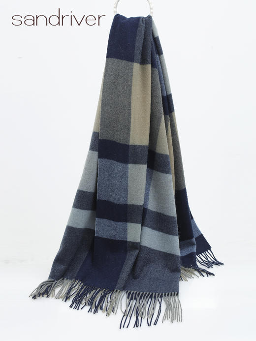 羊绒格纹提花披毯SJF95P620N 商品图4