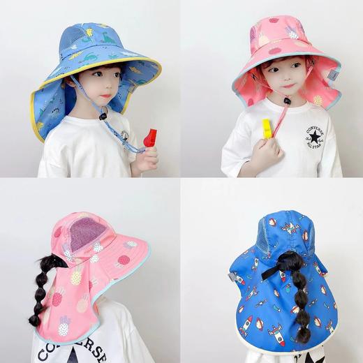 前佳QIANJIA儿童遮阳帽夏薄款大檐遮阳帽男孩防紫外线新款太阳帽女防晒渔夫帽 商品图0