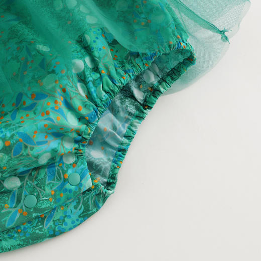 【马克珍妮 芦芙】女宝宝新中式夏荫绿旗袍连体衣婴儿夏装240700 商品图4