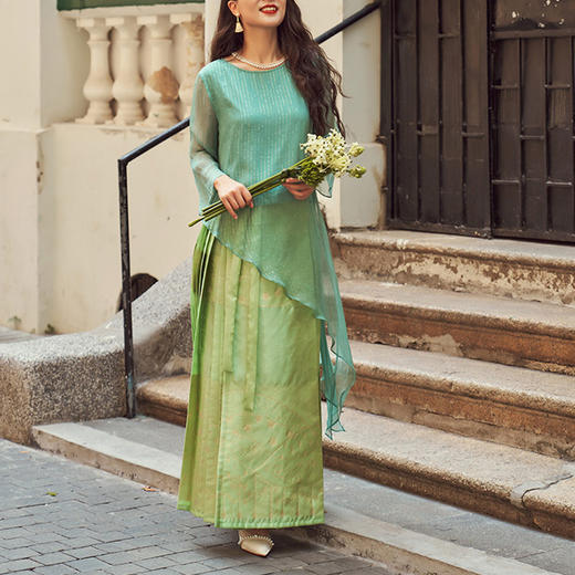 【林栖设计小店】【花田喜事】林栖马面裙复古一片式2024春夏新品999半身裙女1942221 商品图4