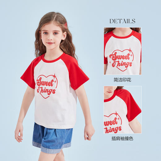 笛莎Deesha T恤2024夏季新款时尚满印短袖T恤 商品图1