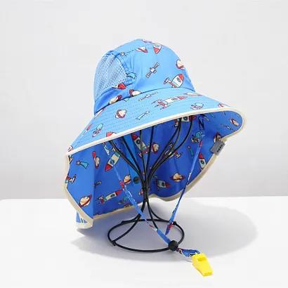 前佳QIANJIA儿童遮阳帽夏薄款大檐遮阳帽男孩防紫外线新款太阳帽女防晒渔夫帽 商品图6