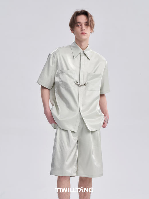 TIWILLTANG启世录ANEW 新中式流光衬衫质感套装男白色 商品图3