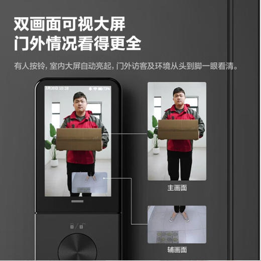 萤石 智能3D人脸识别智能锁 带猫眼双摄像头Y3000FVX 智能家用智能锁 商品图1