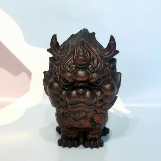 做旧小麒麟°黄杨木摆件 商品图1