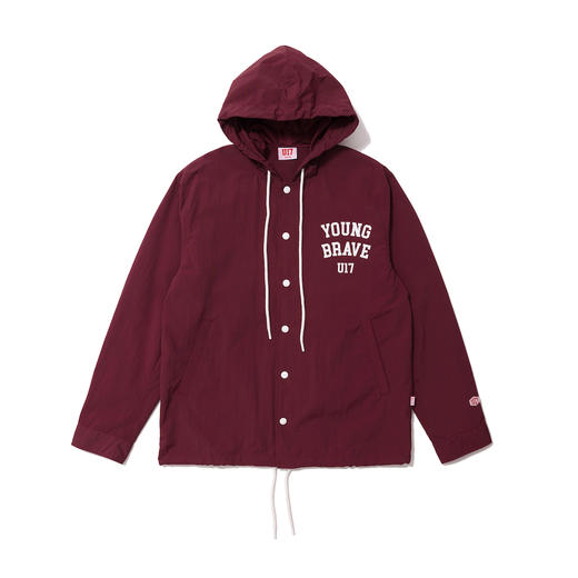 U17 连帽教练夹克 酒红色 商品图0