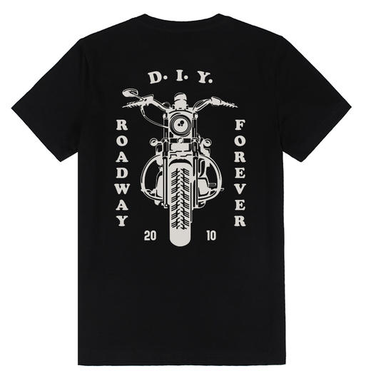 潮流机车图案印花设计合体版型透气全棉短袖T恤衫复古bike半袖款 NMT-2108 商品图3