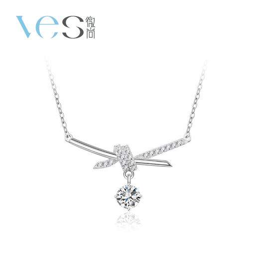 莫桑钻蝴蝶结银925套链 商品图5