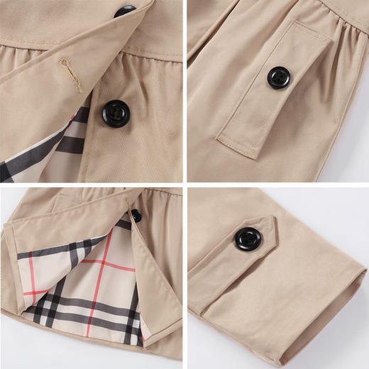 女童连帽可拆卸风衣外套春秋中长款洋气英伦风上衣80-155cm 商品图4