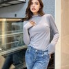 【清仓！39.9两件任选】九色面膜打底衫女亲肤裸感秋冬半高领纯色修身弹力内搭修身上衣，半高领纯色修身设计，彰显你的优雅气质。 商品缩略图4