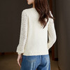 法式镂空蕾丝方领针织衫拼接显瘦套头上衣GYM-SW0310 商品缩略图1