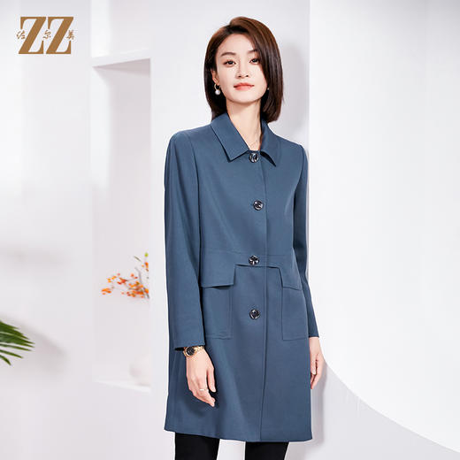 佐尔美春季上新 气质简约中长风衣外套女E33FZ01 商品图3