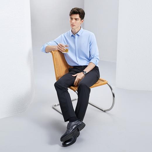 【含桑蚕丝】柒牌男装长袖衬衫2024春季新款商务休闲正装纯色衬衣	126A70790 商品图3