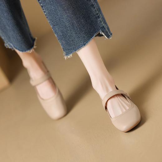 ZHR则则浅口单鞋女2024新款英伦小皮鞋优雅简约百搭粗跟女鞋玛丽珍鞋 商品图5