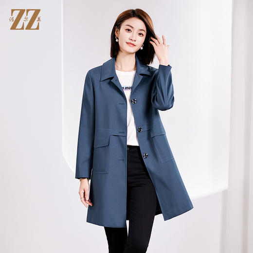 佐尔美春季上新 气质简约中长风衣外套女E33FZ01 商品图2
