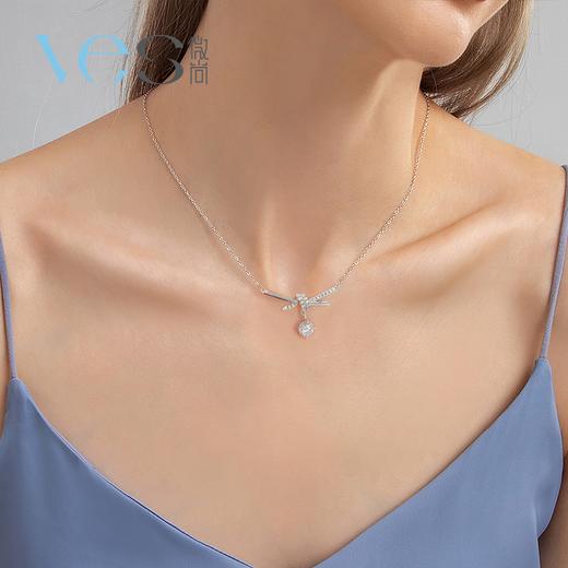 莫桑钻蝴蝶结银925套链 商品图1