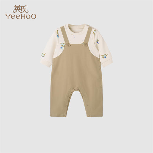 英氏婴儿衣服春新生儿宝宝假两件连体衣爬服2024新款YRHAJ1Q172A 商品图0