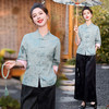 HR-XYSP6006新中式国风绸缎刺绣宽松时尚减龄大码上衣外套 商品缩略图0