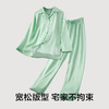 有棵树2024新款缎面夏款翻领印花抗皱可外穿家居服女士套装-PJ1057 商品缩略图4