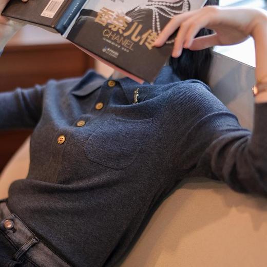 天丝羊毛经典polo衫，优雅开春款、显瘦烘托气质 商品图2