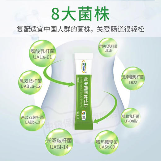 可益康益生菌固体饮料 特加入益生元 8大菌株 158亿有益菌 20袋/盒 商品图2