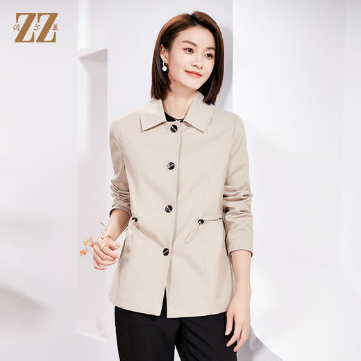 佐尔美春季新款 经典时尚短风衣外套女E33FD15 商品图2