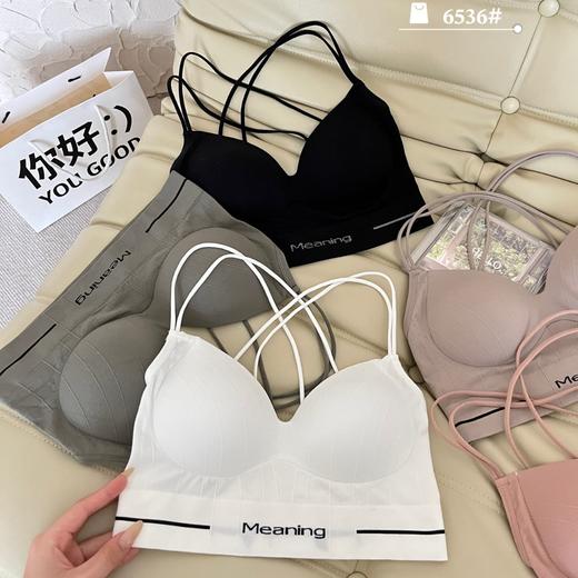 夏季【双肩交叉美背内衣 女士内搭裹胸抹胸】带胸垫吊带背心 固定杯聚拢 商品图4