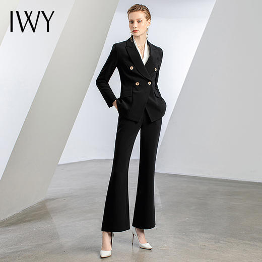 IWY/春款黑色西装套装干练高级职场正式场合公务员面试置业ol工作服C11355+P32306 商品图0