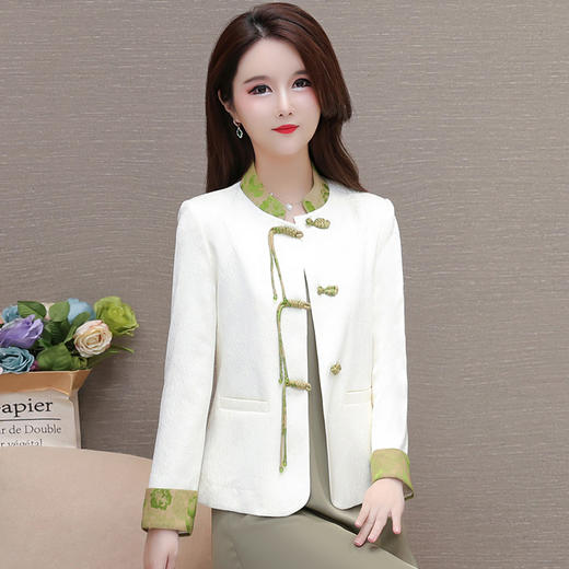 简约拼接短款时尚国风外套，修身通勤洋气外搭上衣QYM-KSY-HSWA10-L 商品图1