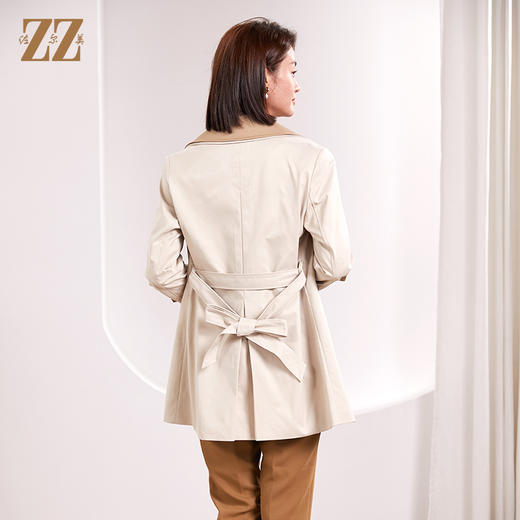 佐尔美春季新款 时尚经典英伦一粒扣中长风衣女E33FZ23 商品图4