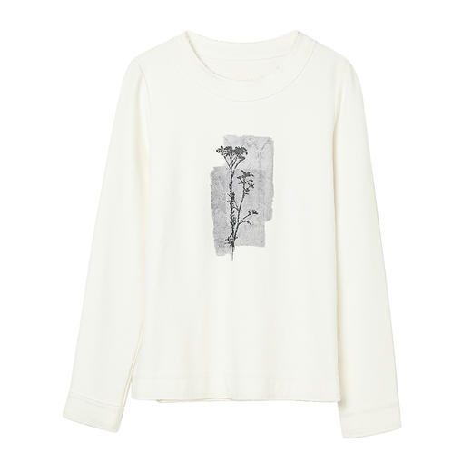 famecoco范可儿植物标本印花卫衣女长袖圆领宽松上衣FAC1BL002 商品图7