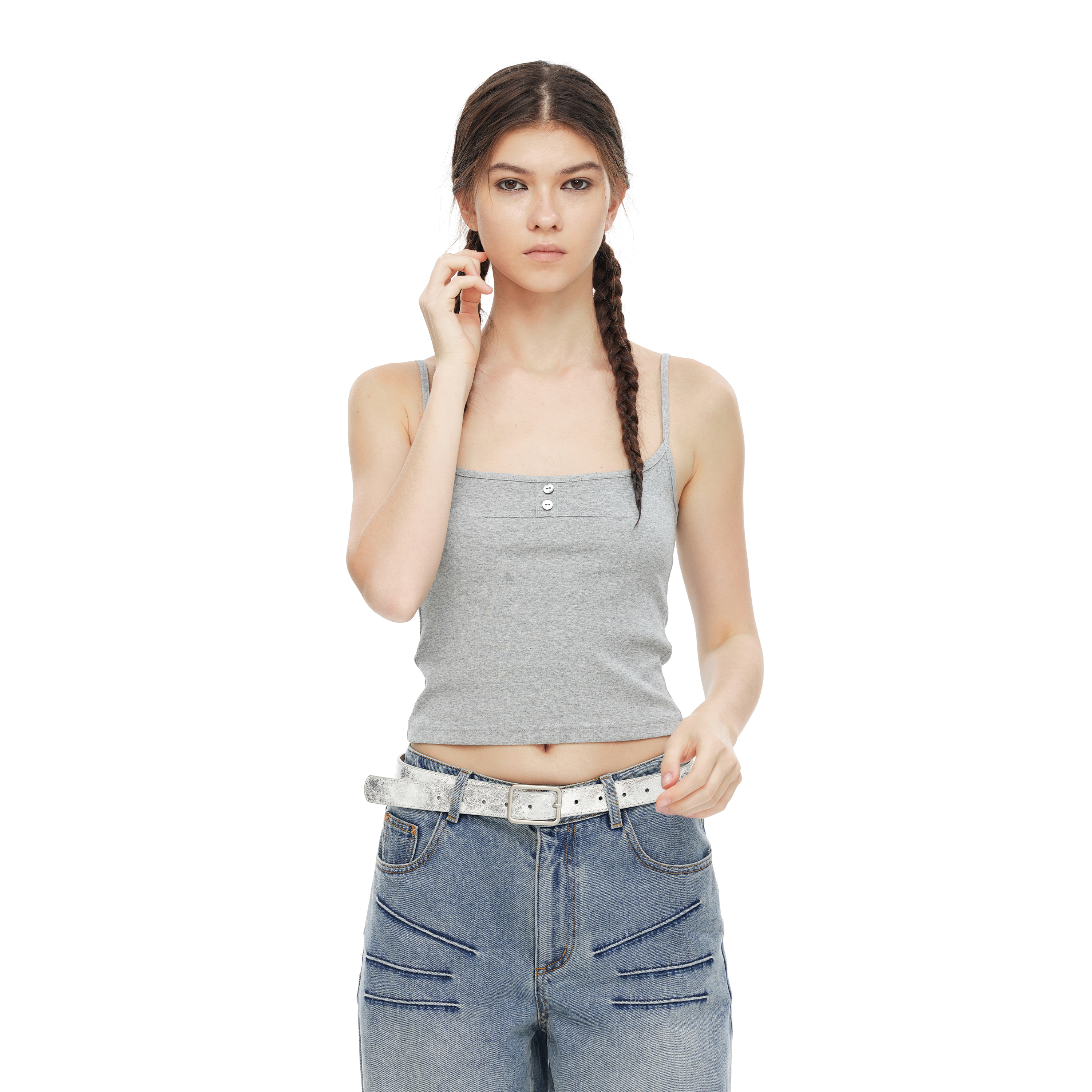 NUTH 修身显瘦遮副乳可调节肩带设计无袖吊带背心