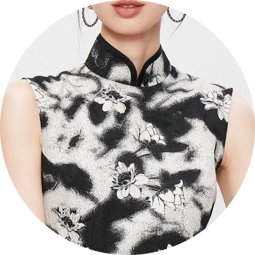 -仅剩L码一件玉色水墨晕染新中式连衣裙 HJ1S58 商品图5