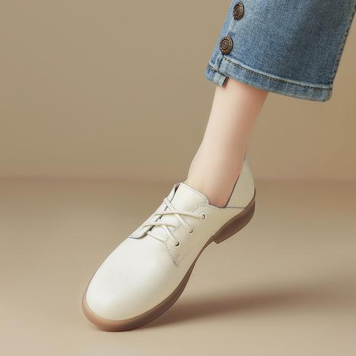ZHR两穿单鞋女2024新款系带百搭英伦小皮鞋ins时尚女鞋子厚底圆头 商品图3
