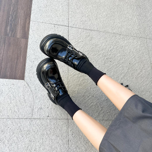 新品厚底侧扣漆皮乐福单鞋919B41514（W） 商品图3