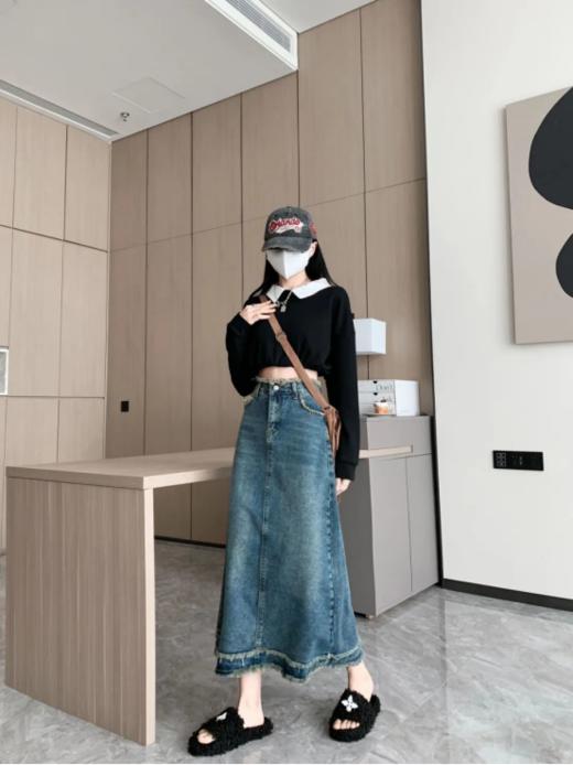 🔥专柜同款🇺🇸美式辣妹【复古毛边牛仔半裙】🌻1、毛边装饰，彰显时尚个性，💜随性慵懒风直接拉满～ 🌻 商品图2