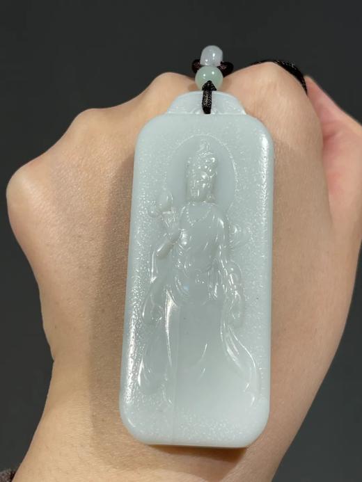 白玉雕观音与经文牌吊坠，顺丰包邮 商品图1