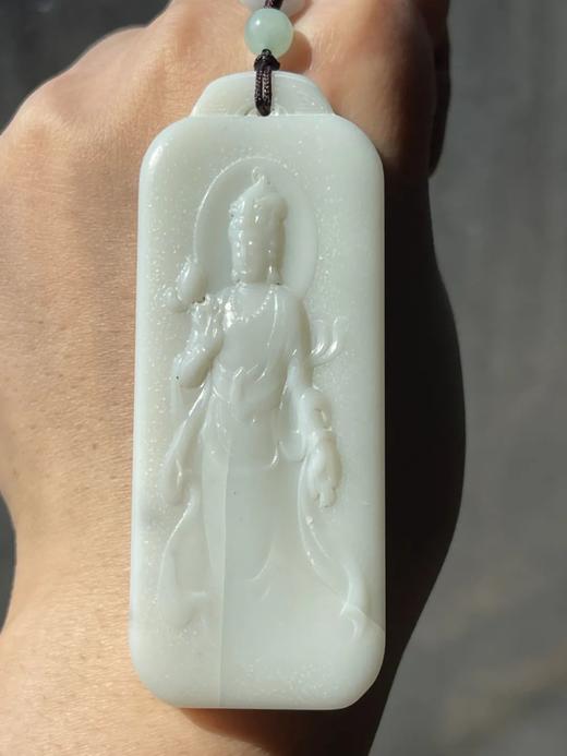 白玉雕观音与经文牌吊坠，顺丰包邮 商品图13