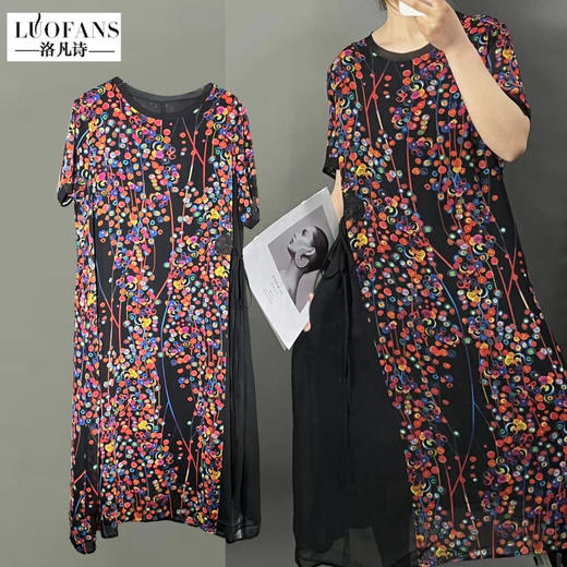 八一感恩价 捡漏福利-洛系列- 2190七彩圈圈印花宽松连衣裙-喜出 商品图0