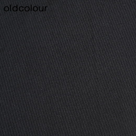 oldcolour黑色半身裙春季新款高腰复古A字显瘦中长裙女P11064408 商品图3