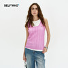 SELFWHO 粉色马甲白色背心两件套女2024新款夏季宽松无袖上衣外穿 商品缩略图0