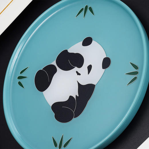 子佩集纯手工制作熊猫系列银花丝珐琅掐丝挂画(含框 手工定制预售 20天出货)大师工坊原创设计2403 商品图4