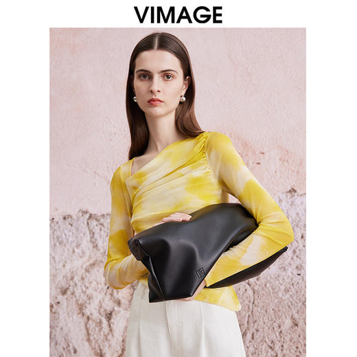 VIMAGE纬漫纪春季新款设计感小众修身气质小上衣V2113710 商品图2