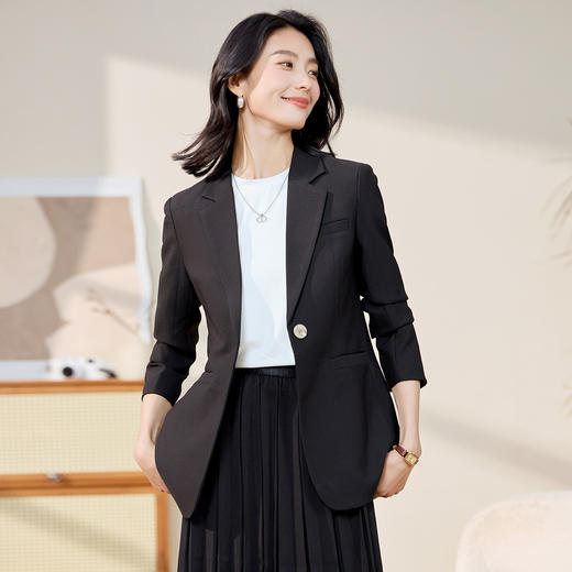 【优雅气质】罗蒙女士西服长袖百搭休闲大众日常商务西服外套女 商品图5