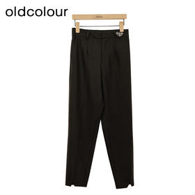 oldcolour黑色休闲裤春季新款高腰显瘦气质直筒西装裤女P11073416